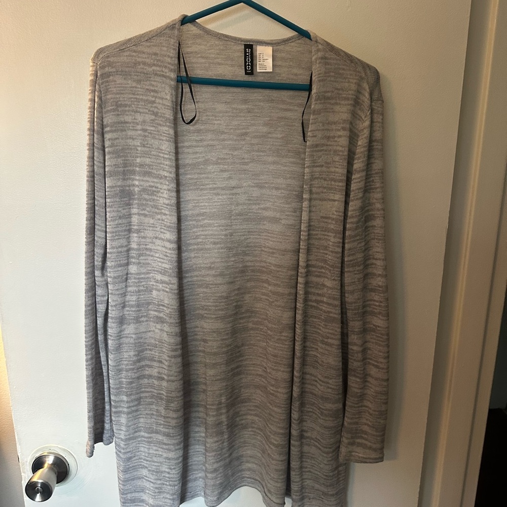 H&M Heather Gray Open Front Women's Cardigan